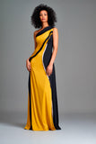 Two-toned double viscose and stretch metallic dress - John Paul Ataker