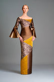 Multi fabric combined long dress - John Paul Ataker