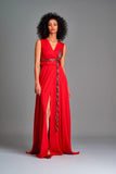 Stretch metallic detailed double viscose dress - John Paul Ataker