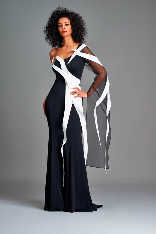 Two-toned double viscose dress - John Paul Ataker