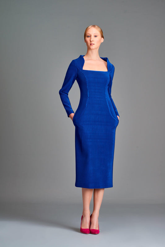 Pleated satin midi dress - John Paul Ataker