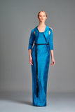 Pleated satin long dress - John Paul Ataker