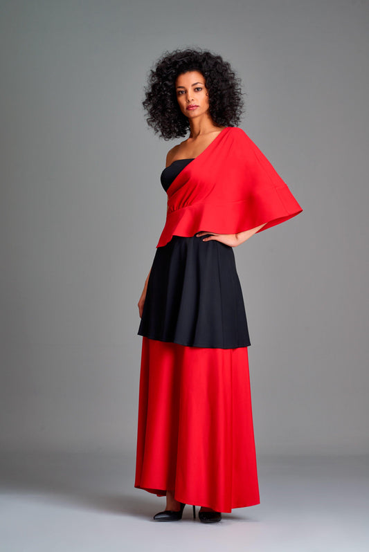 Two-toned double viscose dress - John Paul Ataker