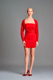 Draped neckline double viscose short dress - John Paul Ataker