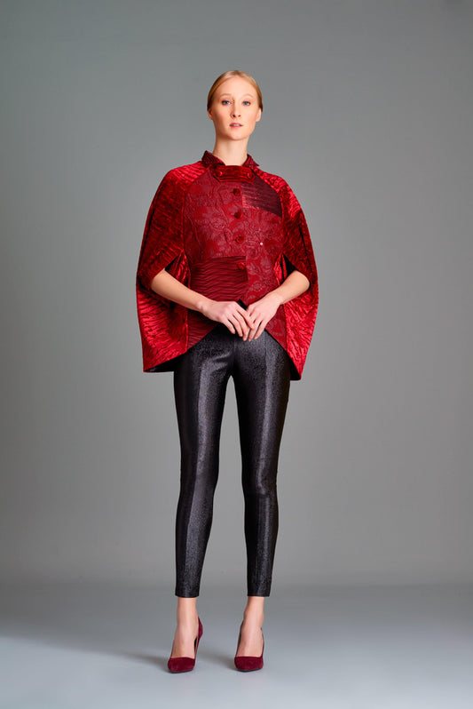 Multi fabric combined cape jacket - John Paul Ataker