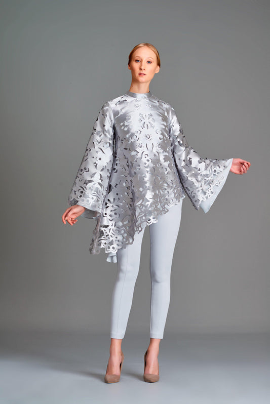 Laser-cut taffeta top with viscose lining - John Paul Ataker