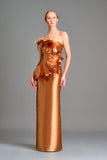 3d flower detailed double-side taffeta gown - John Paul Ataker