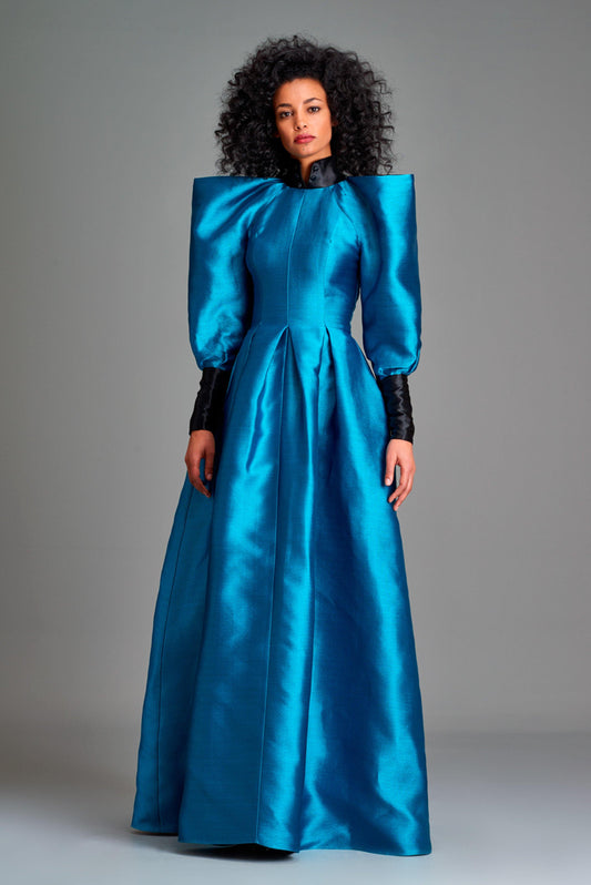 Baloon sleeve double-side taffeta gown - John Paul Ataker