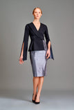 Stretch metallic and faille short dress - John Paul Ataker