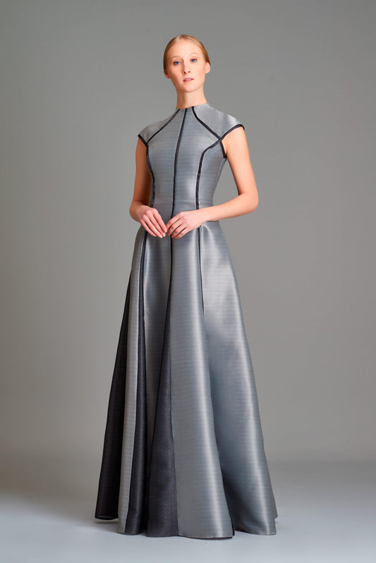 Piping detailed double-side taffeta gown - John Paul Ataker