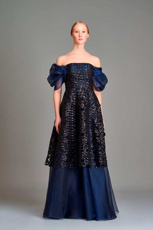 Laser-cut sequin and organza gown - John Paul Ataker