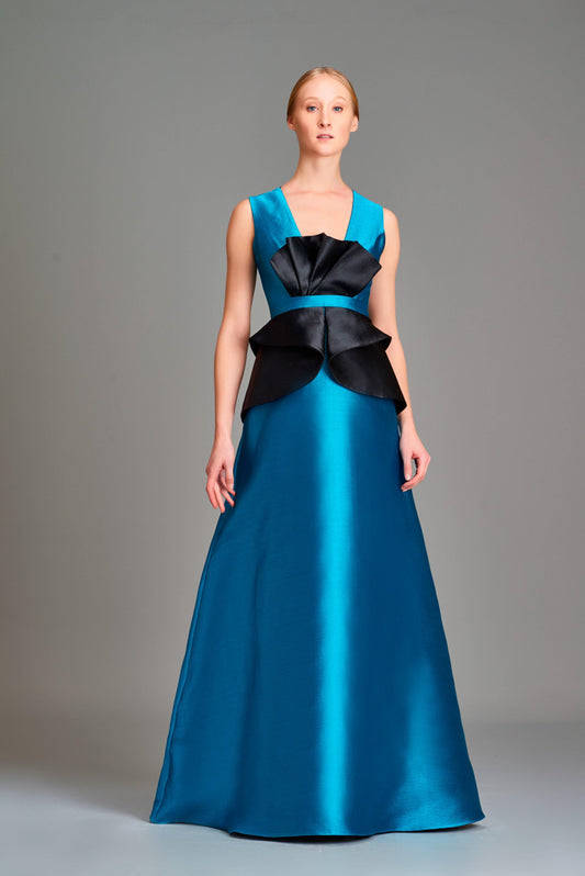 Structured double-side taffeta long dress - John Paul Ataker