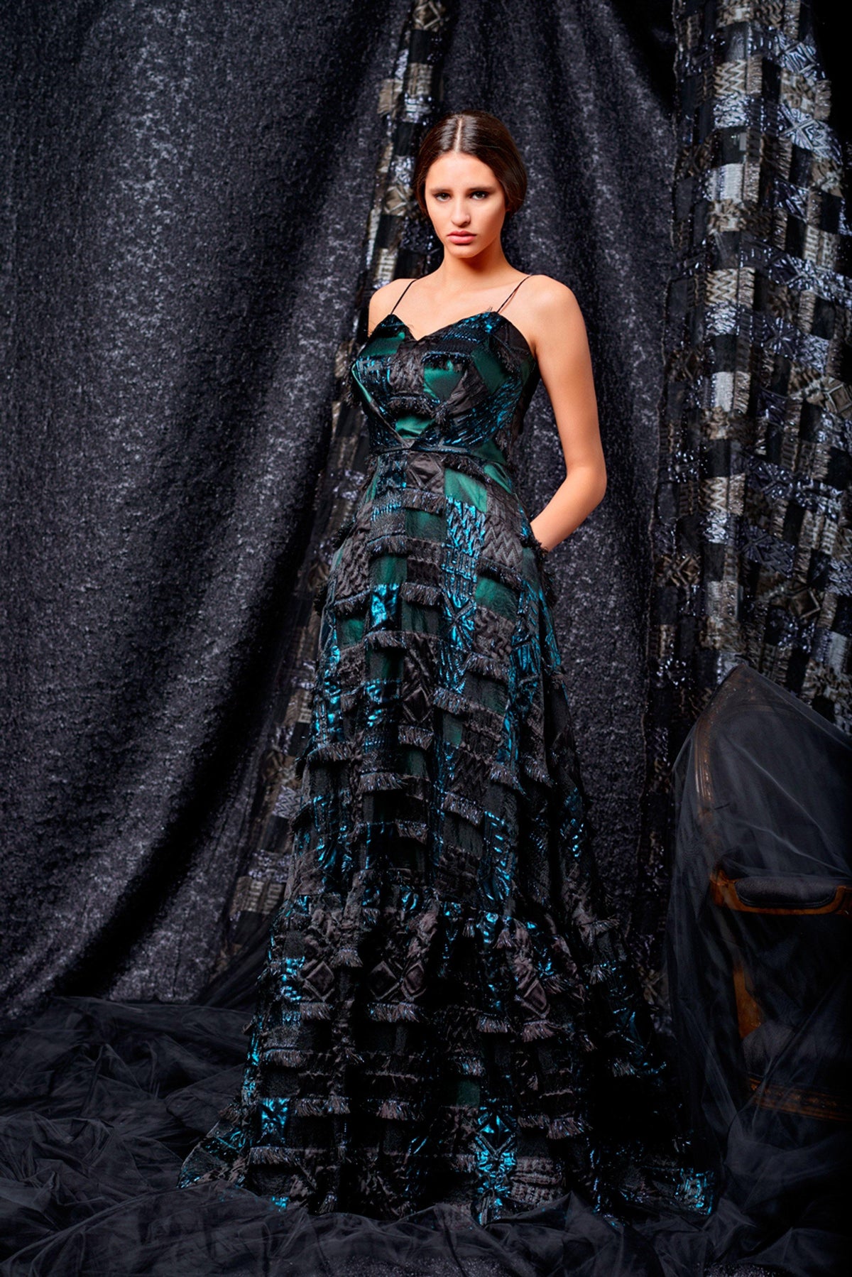 Tribal fil-coupe long dress - John Paul Ataker