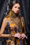 Pleated Organza and Tribal Fil-Coupe Short Dress