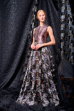 Tribal fil-coupe  and stretch metallic fabric long dress - John Paul Ataker