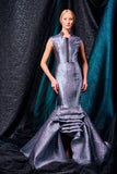 Mosaic jacquard and stretch metallic gown - John Paul Ataker