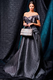 Mosaic jacquard and metallic satin structured gown - John Paul Ataker