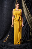 Bow Detailed Double Viscose Long Dress