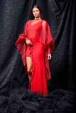 Organza cape and double viscose short dress - John Paul Ataker