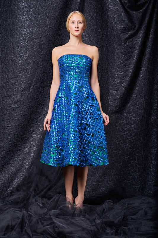 Sequin Detailed Taffeta Midi Dress