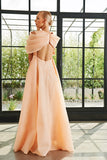 Draped Sleeve Detailed Honeycombed Jacquard Long Dress