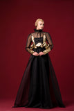 Metallic Jacquard Structured Organza A-Line Dress