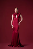 Wrapped Stretch Satin Viscose Long Dress