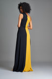 Two-Toned Double Viscose and Stretch Metallic Dress