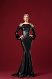 Stretch Leatherette Long Dress