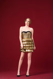 Hand-Weaved and Laser Cut Leatherette Short Dress