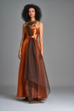 Organza and Double-Side Taffeta Long Dress