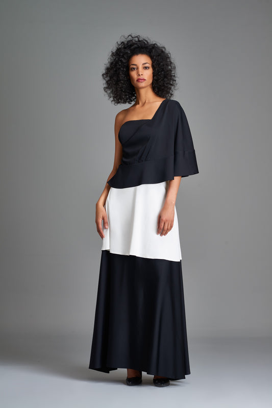 Two-Toned Double Viscose Dress