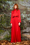 Keyhole Back Detailed Satin Viscose Long Dress