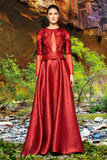 Organza Cut-Out Flowered Jacquard Gown