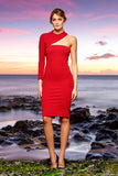 Stretch Knit Jacquard Dress with Detachable Bolero