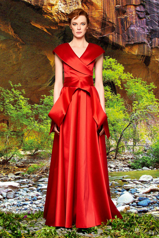 Structured Taffeta Gown