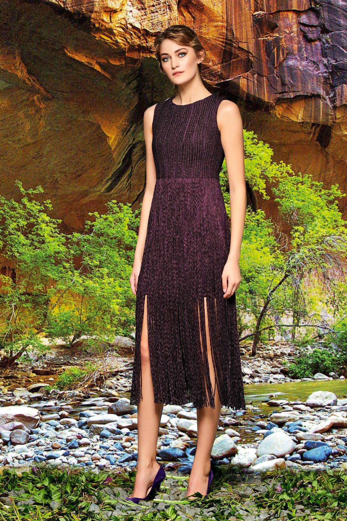 Metallic Band and Fringe Dress John Paul Ataker