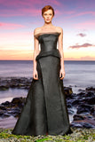 Metallic Crinkle Jacquard Structured Gown