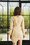 Asymmetric Flowered Jacquard Jacket