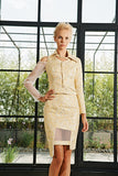Flowered Jacquard Jacket and Jacquard Skirt