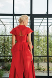 Organza Draped Taffeta Gown