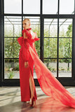Organza Ruffled Long Dress