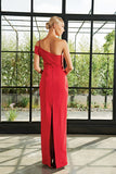 Asymmetric Ruffle Detailed Dress