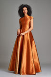 Piping Detailed Double-Side Taffeta gown