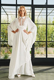 Draped and Kimono Sleeve Viscose Satin Long Dress
