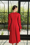 Paneled Viscose Satin Midi Dress
