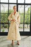 Flowered Jacquard Bell Sleeve Jacket