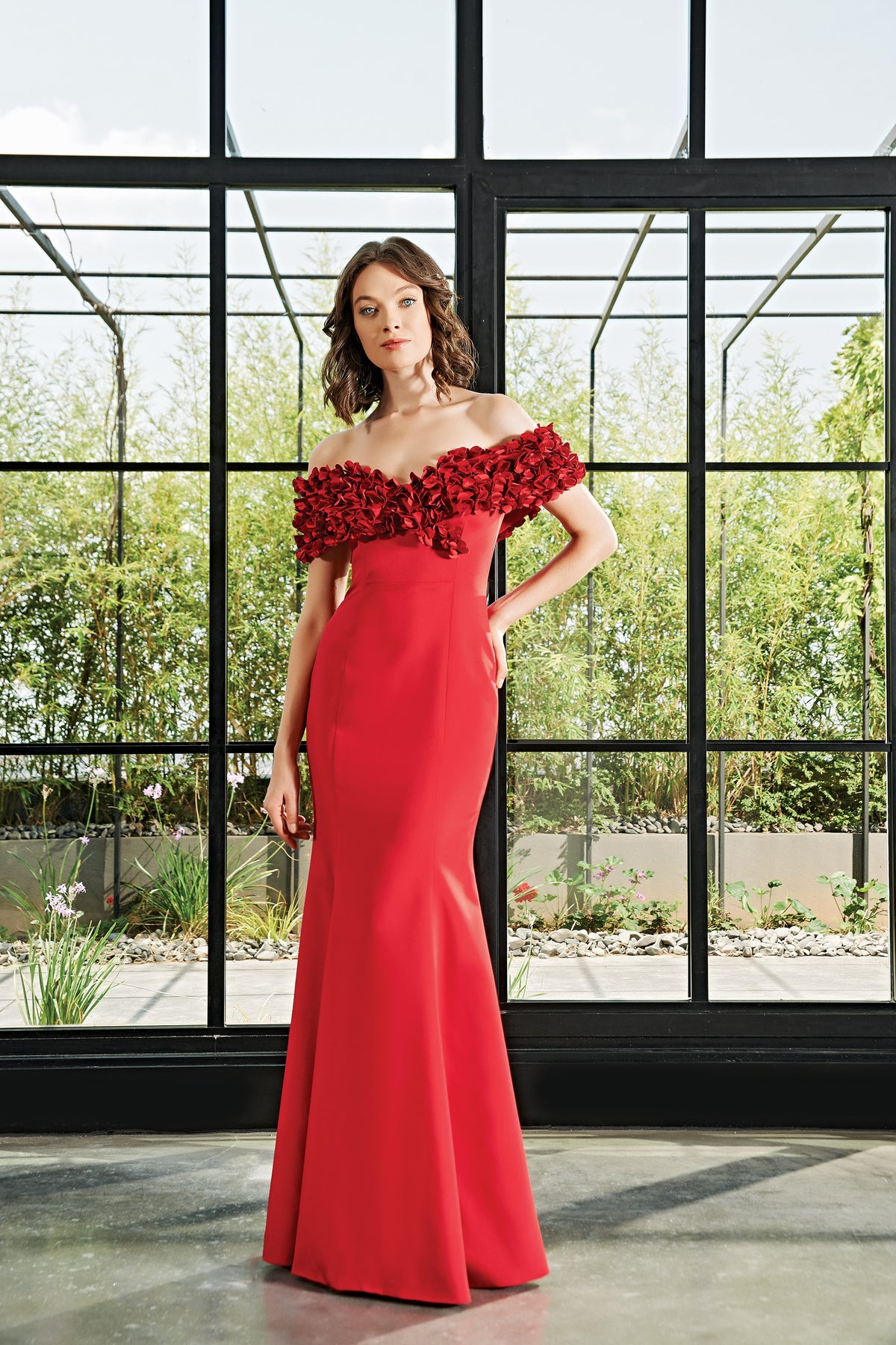 3D Flower Detailed Long Dress John Paul Ataker 3D Flower Detailed Long Dress John Paul Ataker