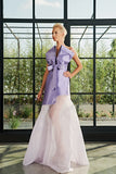 Special Pleat Organza and Taffeta Gown