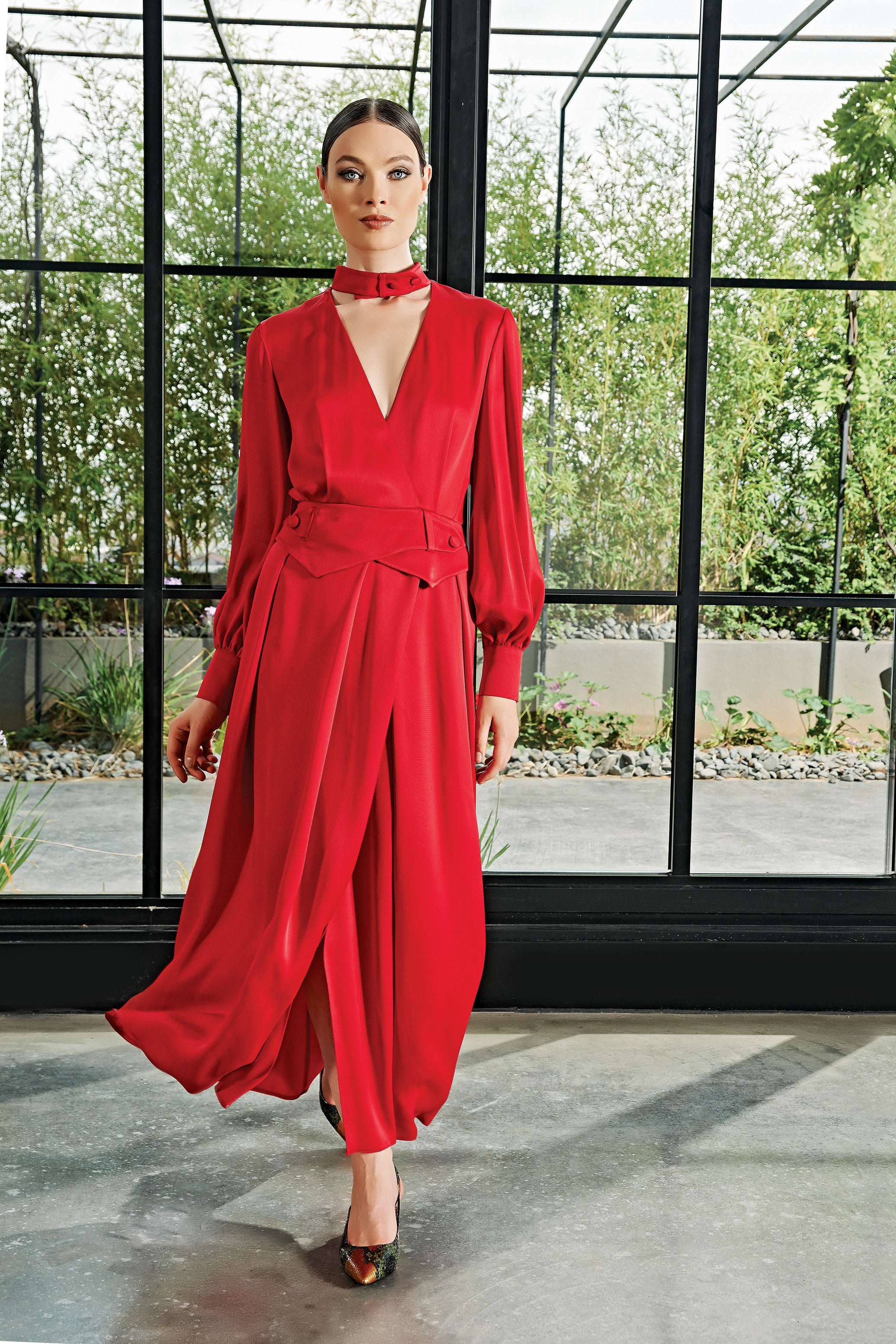 Draped Viscose Satin Midi Dress John Paul Ataker Draped Viscose Satin Midi Dress John Paul Ataker